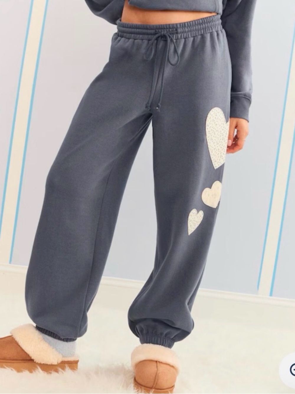 Demetra by Aeropostale Blue Heart Jogger Sweatpants size XS.